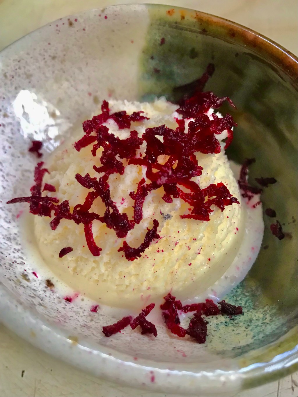 From a goat, vanilla, and&nbsp;beetroot