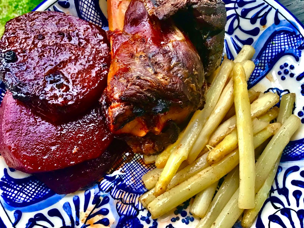 Beetroot red onto a lamb&nbsp;shank