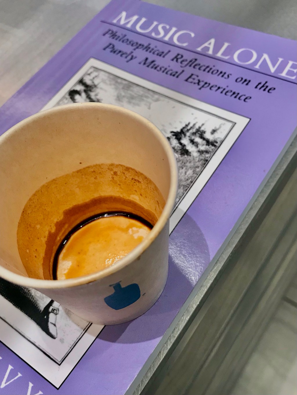 Ristretto (short espresso) on the road, while thinking music