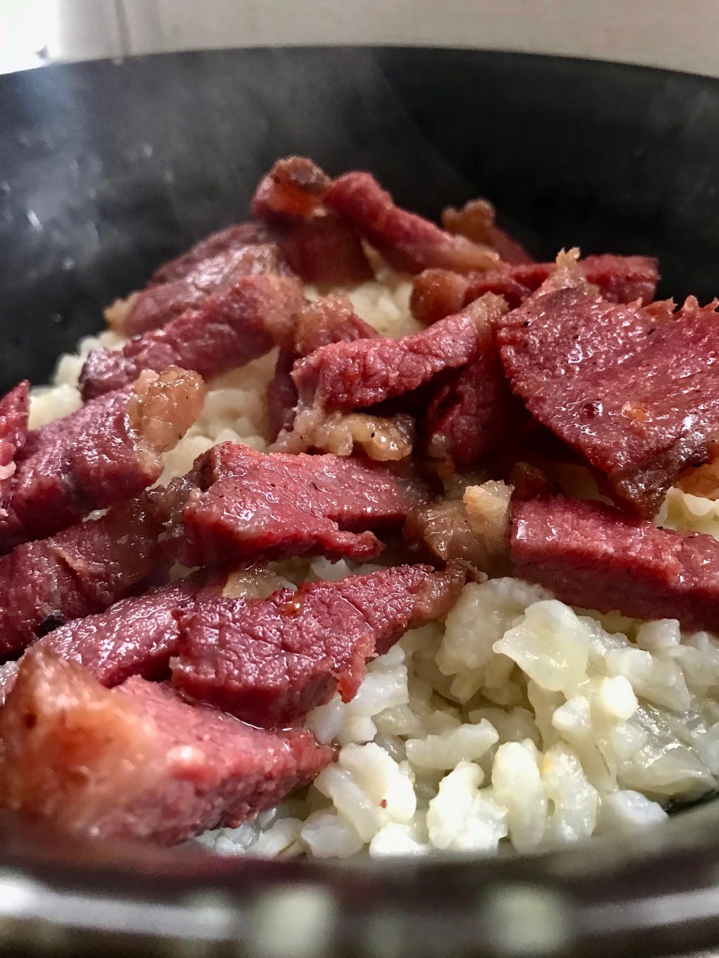 Angus bacon on&nbsp;rice