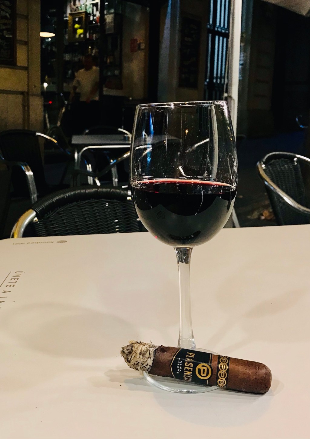Slanted Barcelona street, Argentinian wine, Nicaraguan&nbsp;cigar